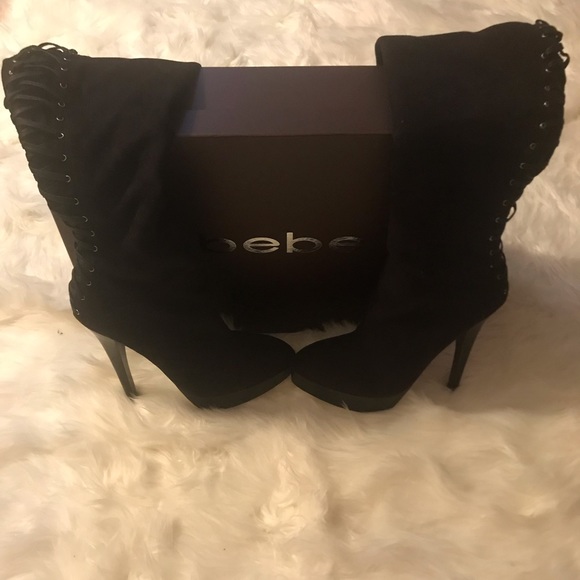 bebe Shoes - BeBe Lace Up Thigh High Boots - New
